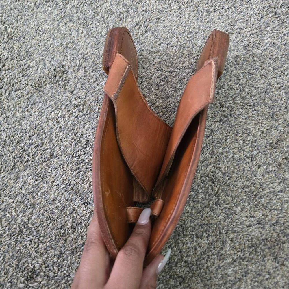 Free People Slides Sandals Women's Size 8.5 Brown Sant Antoni Leather - Picture 5 of 7